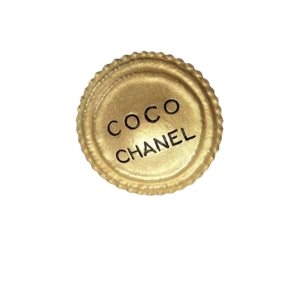 CHANEL Gold Button Earrings main image 6